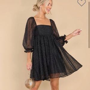 NWT black beaded holiday dress